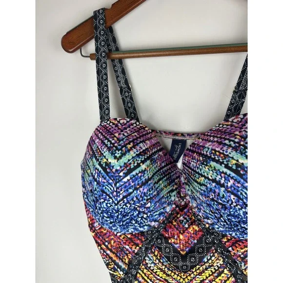 Swimsuits For All Macrame Underwire One Piece Swimsuit Cut Out Plus Size 18 - Picture 5 of 16